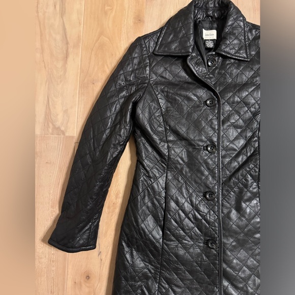 Neiman Marcus Quilted Long Leather Jacket Size Small - Picture 5 of 8